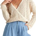 Billabong NWT  “Sweet Bliss” cream wrap Sweater. Size Small Photo 0