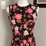 Kate Spade Floral Dress Black Pink Full Sleeveless Feminine Size 6 Ruffle Photo 1