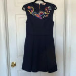 Ted Baker  London Blue Lavensa Floral Embroidered Dress Size 6 Photo 1