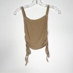 SheIn Cropped Tank Top with Scrunched Sides Size Small Tan Sleeveless Photo 6