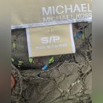 Michael Michael Kors Women's Small Brown Lace Long Sleeve Half Button Blouse Photo 9