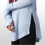 Free People  Snowy Bohemian Thermal Oversized Shirt Baby Blue Rain medium Photo 4