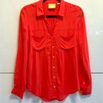 Anthropologie  Maeve Orange Collared Blouse Photo 0