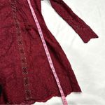 The Jetset Diaries  “The Ruins” Cranberry Red Lace-Up Bodycon Lace Dress Photo 6