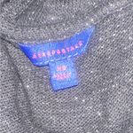 Aeropostale Metallic Sparkle Black Open-Front Split Side Cardigan Sweater Sz XS Photo 4