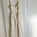 ZARA  Boho-Chic Ivory Crochet Midi Dress – V-Neck & Spaghetti Straps Size Large Photo 12