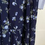 Floral Navy Dress with Lavender Cardigan small Blue Photo 4