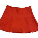 ZARA Linen-Blend A-Line Mini Skirt – Burnt Orange High-Waist, Size S Photo 0