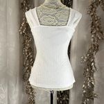 Listicle  Women’s M white Ribbed Twist Front Sleeveless Top Medium‎ Photo 1