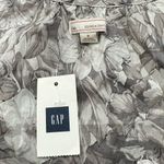 Gap NEW  Split Neck Grey White Floral Mini Fit and Flare Dress Women’s 8 Photo 1