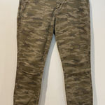 Anthropologie Pants Womens 31" Green Camo Skinny Mid Rise Stretch Indie Military Photo 0