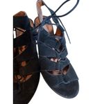 Saks 5th Avenue Saks Fifth Ave Black Leather Caged Lace up Block Chunky Heel Pumps Women Sz 7.5 Photo 2