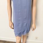 Aerie [] Blue Lace Trim Satin Mini Slip Dress Sleeveless Racerback Size Large L Photo 4