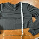 SheIn Black Cuffed Sleeve Crop Sweatshirt Photo 3