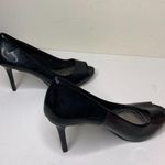 dexflex comfort  Klue Womens Size 6.5 Open Toe Heel Shoes Black Shiny Photo 0