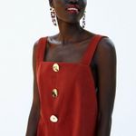 ZARA  Buttoned Loose-Fitting Square-Cut Dress Size S NEW Photo 3