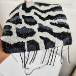 None Beaded Pouch Mini Bag Embellished Clutch Party Shoulder Bag Black White Grey Photo 9