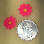 Bright Pink Flower Earrings Photo 3