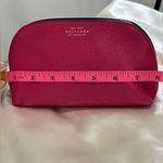Smythson Of Bond St Cosmetic Case In Panama Leather Fuschia Pink & Gold Zip Photo 10
