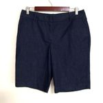 Talbots 10 32 Dress Long Shorts High Waisted 4-Pocket in Blue Black Photo 0