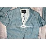 Banana Republic  Herringbone‎ Teal Brushed Viscose Single Breast Blazer sz 8 NWT Photo 5