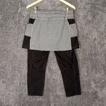 Athleta  Be Free 2 In 1 Capri Leggings N Skort Gray Black Womens Large Photo 3