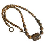 Picture Jasper Statement Necklace with Faceted Beads & Large Focal Stone Photo 4