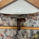 ETHYL Multi Color Funky Abstract Leopard Print 2 Button Blouse Size S Photo 3