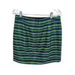 J.Crew Pleated Mini Skirt Blue Green Shiny Metallic Lined Textured 10 03990 Photo 0