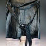 Worthington Black Genuine Leather Jacket Size Small Black Lining Zipper pockets. Photo 5