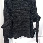 Time & Tru NWT Black & Silver Glittered Sweater w/ Ruffles - Size XXL Photo 0
