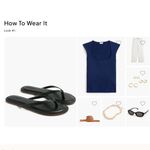 J.Crew NWT  Factory Easy Summer Flip Flops Womens Sz 8 Shoes Black Thong Sandal Photo 3