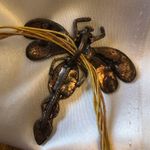 Vintage Enamel Dragonfly Necklace Brown Boho Nature Photo 1