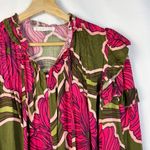 Karlie Magenta & Olive Floral Tiered Long Sleeve Blouse S Photo 3