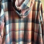 Beginning Boutique 💖Boutique Pink and Blue Plaid Fleece Lined Button Hooded Jacket Photo 6
