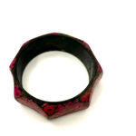 Pink floral hand painted wooden bangle bracelet Photo 7