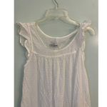 THE SLEEP SHIRT S sleeveless long white cotton comfy dress polka dot Photo 2
