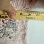 Carolyn Taylor Vtg 90s Embroidered Floral Top Large Pink Knit Cottage Soft Girl Photo 4