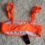Shekini Neon Orange Ruffle Bandeau Two Piece Summer Beach Bikini NEW Photo 5