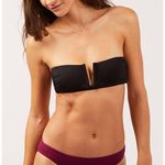 ANDIE  Cartagena Convertible Plunge Bikini Swim Top in Black NWT Photo 7