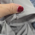 Lands' End  Womens Blouse Plus Size 22W Gray Chiffon Button LS Lightweight Preppy Photo 6