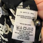 HD in Paris  Anthropologie SZ 4 Petite Blouse Top Black White Print Ruffle V Neck Photo 3