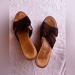 Toscanella Italian Wedge sandals Bright Strap Brown Made In Italy Size 39 Tan Photo 7