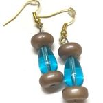 Dangle earrings MunandMe handmade blue beads Photo 0