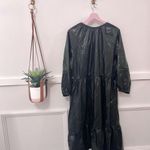 Chico's  Black Faux Leather Pleather Midi Tiered Dress Size 16 Photo 6