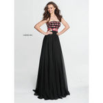 Sherri Hill  Strapless Black Chiffon A-Line Gown 50984 Floral Beaded Bodice 10 Photo 1
