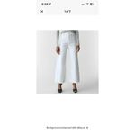 ZARA  Jeans Womens 4 Marine Raw Hem Wide Leg Pants White Boho High Rise Photo 6