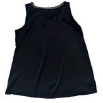 Chico's  Black Silky Texture Sleeveless Embellished Neckline Top Photo 3