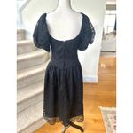 Vintage Black Lace Drop Waist Puffed Sleeve Dress Romantic Victorian Milk Maid Photo 1