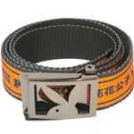 Playboy  Unisex One Size Kanji Orange Fabric Belt Silver Hardware Photo 0